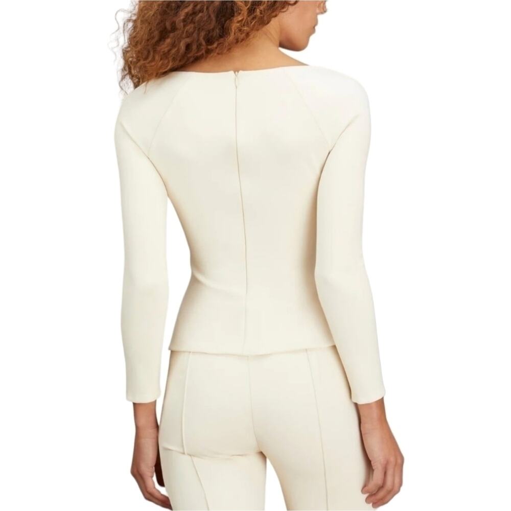 Rosetta Getty Parchment Ivory Scuba Sweetheart Neck Top Size Large NWT $695 - Picture 3 of 16